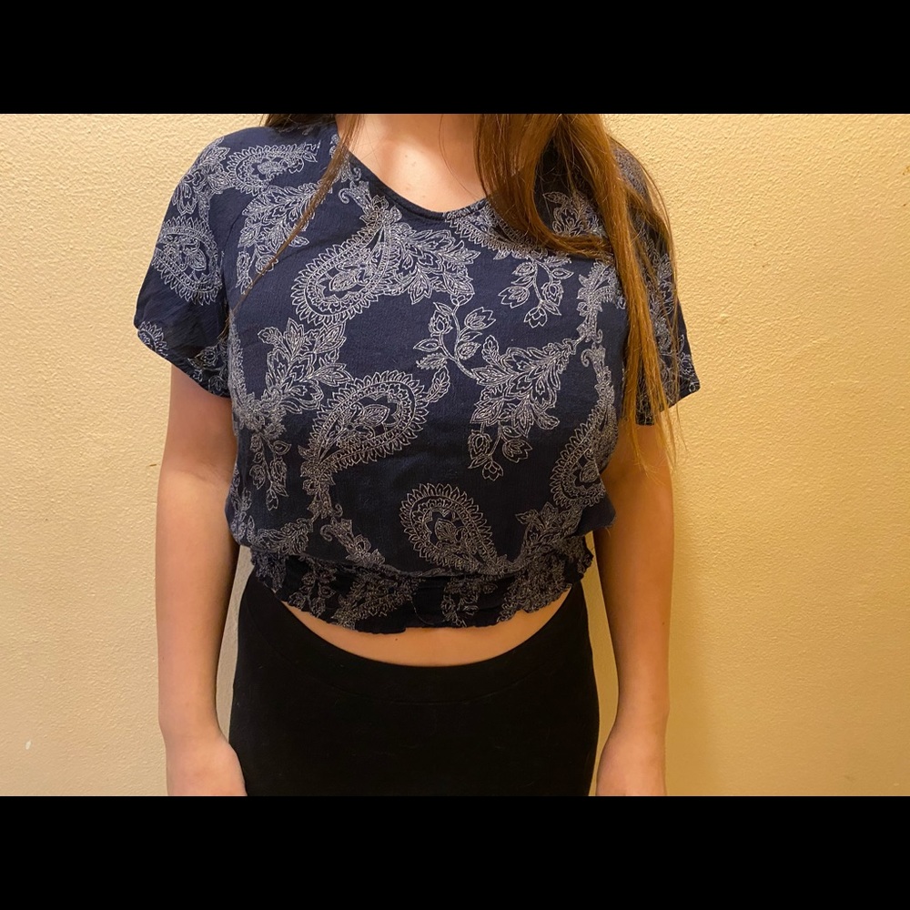 Navy blue crop top